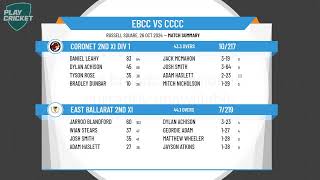 East Ballarat 2nd XI v Coronet 2nd XI Div 1 [upl. by Lerad]