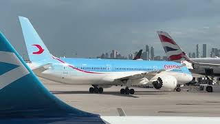 Neos Boeing 7879 pushing back at Toronto Pearson Terminal 3 June 6 2024 [upl. by Buff]