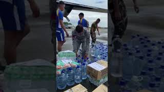 YOUR AIR FORCE IN ACTION  Personnel from the PAF load essential relief goods onto a C130 aircraft [upl. by Rhodie]