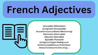 FRENCH ADJECTIVES GIVE STYLE TO YOUR SENTENCESLES ADJECTIFS DONNER DU STYLE À VOS PHRASES [upl. by Dorweiler]