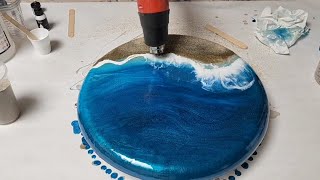 Watch Me Transform A Round Canvas Into an Enchanting Resin Ocean [upl. by Dario]