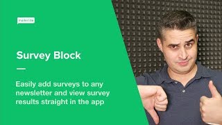 A Survey in Newsletters  MailerLite Classics Survey Block [upl. by Enovaj]