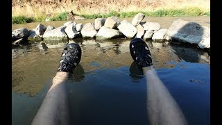 Juntura Hot Springs Soaking with a Snake  Eastern Oregon [upl. by Htebi933]