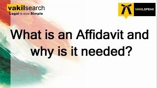 What is an Affidavit and why is it needed [upl. by Eirellam]