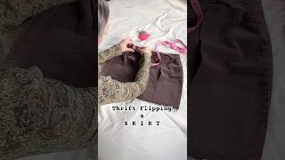 Upcycle my thrifted skirt with me🤍 sewingtutorial thriftflip upcycledclothing sewing thrift [upl. by Amaerd674]