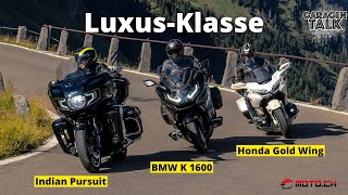 Viel zu schwer BMW K 1600 Grand America vs Honda Gold Wing Tour vs Indian Pursuit [upl. by Fishback893]