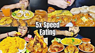 ASMREating Spicy🔥🔥🔥Mutton Curry With Khichdi Fish Fried dum aloo Puri amp Salad Indian food Mukbang [upl. by Narat]