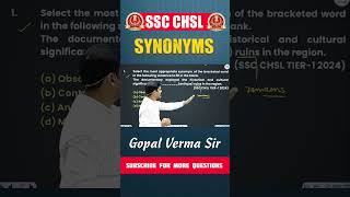 Synonyms for SSC CHSL Exam  Solve This Question  Gopal Verma Sir shorts ytshorts [upl. by Nayhr481]