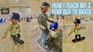 How I teach my 3 year old to skate ❤️ [upl. by Yesnikcm291]