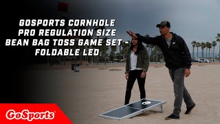 GoSports Cornhole PRO Regulation Size Bean Bag Toss Game Set  Black [upl. by Minta]