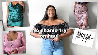 No shame Nasty Gal try on haul  In real life try on haul Plus size and trendy [upl. by Yssirc]