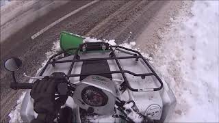 Quad Arctic Cat  Comment fixer lame a neige sur quad pour déneigement des routes ou de votre jardin [upl. by Yblek]