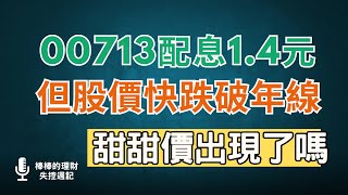 00713最新配息14元，但股價一直跌，不久前還跌破年線，甜甜價出現了嗎？要怎麼撿便宜？CC中文字幕 [upl. by Attaynek]