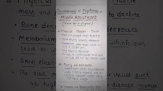 Middle Adulthood  Developmental Psychology UNIT 6 BSc Nursing PSYCHOLOGY [upl. by Isej86]