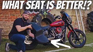 LePera vs Saddlemen Step Up Seats Review for Harley Street Bob [upl. by Rhea880]