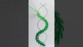 💥Super pretty💚viral borderline needle art tutorial shorts embroidery handembroidery cute easy [upl. by Ardys960]