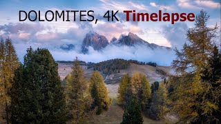 Dolomites Seiser Alm Alpe Di Siusi 4K Timelapse [upl. by Zetnwahs]