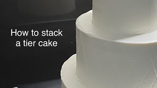 How to stack a tier cake  Three tier cake soft icing video tutorial [upl. by Nitsirt]