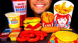 Wendy’s Mukbang Hot Cheetos Nuggets Cheeseburger Corn Dog Frosty Fries Jerry Eating Show [upl. by Aneladdam]