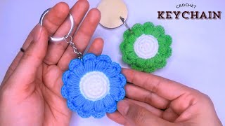 Crochet keychain  crochet cute keychain  crochet flower  crochet flower keychain [upl. by Bab]