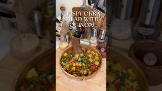 Crispy okra salad with quinoa saladsalatahowtoexploreasmrسالادسلطةasmrfoodhealthy [upl. by Mariellen]