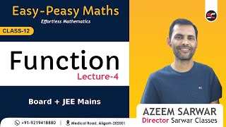 Function Class 12 Maths  Lecture4  Azeem Sarwar cbse ncert boardexam class12 jeemains [upl. by Laidlaw]