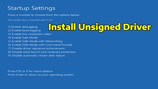 How To Install Specific Drivers That May Be Unsigned [upl. by Ahtelat]