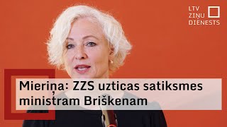 Saeimas spīkere Mieriņa ZZS uzticas satiksmes ministram Kasparam Briškenam [upl. by Bertsche]