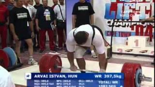 Istvan Arvai DL3975kg125 World Record Powerlifting IPF WorldChamp2004 [upl. by Latona873]