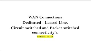 15 WAN connections  Dedicated  Leased Line Circuit switched and Packet switched connectivities [upl. by Pattani]