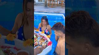 First time kiya floating breakfast 😍 ytshorts sonadey maldives viralvideo ￼ [upl. by Meng]