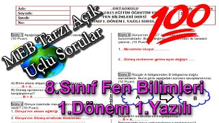 8sınıf Fen 1Dönem 1Yazılı 2024 [upl. by Sayce991]