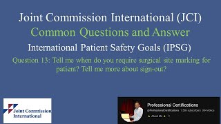 JCI QA 13International Patient Safety Goals IPSG [upl. by Razaile]