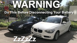 Do this before disconnecting your BMWs Battery Featuring F20 SLEEPING MODE shorts [upl. by Elo]