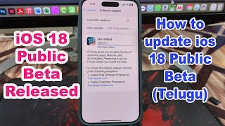 How to update iOS 18 public beta Telugu miwatechtelugu [upl. by Enaelem]