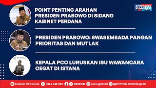 Point Penting Arahan Presiden Prabowo di Sidang Kabinet Perdana [upl. by Aerdnac909]