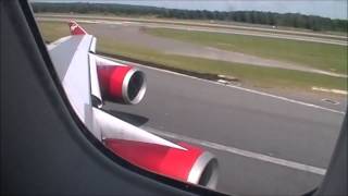 Virgin Atlantic 747 upper deck sunny Gatwick departure for Orlando [upl. by Lorenzo]