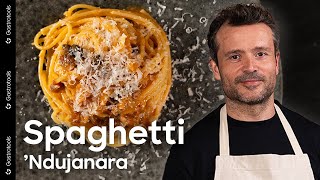 Spaghetti NDUJANARA  I køkkenet med CHRISTIAN PUGLISI [upl. by Gnidleif690]