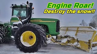 John Deere 9620 125L Unleashes Vicious power in SnowVicious engine TURN sound ON 1080p Shorts [upl. by Theodosia]