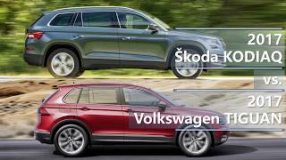 2017 Skoda Kodiaq vs 2017 Volkswagen Tiguan technical comparison [upl. by Arbed649]