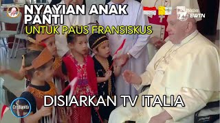 Tayang di TV Italia Nyanyian Anak Panti di Hadapan Paus Fransiskus di Jakarta [upl. by Lig]