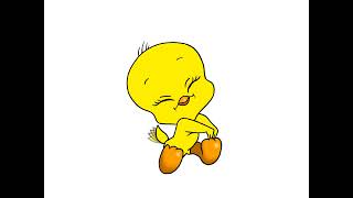 Tweety Bird drawing and animation [upl. by Ahsinad747]