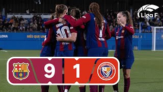 Resumen del FC Barcelona vs FC Levante Las Planas Jornada 13  Liga F [upl. by Barbara]