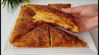 Sadece 2 yufkayla 5 dakikada 8 kişilik börek 👏 İçi yumuşacık dışı çıtır nefis zarf börek👍 [upl. by Rowell]