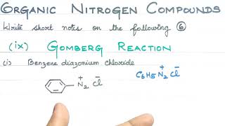 Gomberg Reaction [upl. by Attenrev]