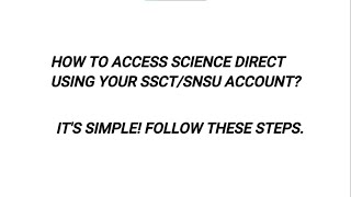 HOW TO ACCESS SCIENCEDIRECT USING YOUR UNIVERSITY EMAIL ACCOUNT HERE IS THE EASY WAY WATCH NOW [upl. by Hetti480]