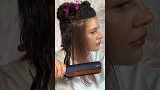 DYSON AIRSTRAIT TUTORIAL ON CURLY HAIR [upl. by Shaya]