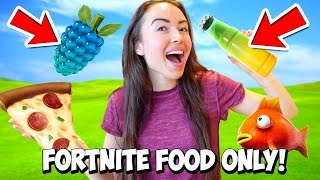 Eating ONLY Fortnite Food for 24 Hours CHALLENGE [upl. by Arlyn618]