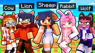 10 FRIENDS on one ANIMAL BLOCK in Minecraft [upl. by Hong480]