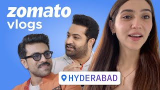 RRR Actors Ram Charan amp jr NTR Shoot BTS 🔥  RRR  Hyderabad Vlog Ft Sahiba Bali  Zomato [upl. by Zelazny]